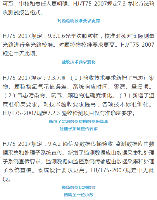 煙氣（so2，nox，顆粒物）排放連續監測技術規范 HJ75-2017與HJ/T75-2007標準究竟有何不同